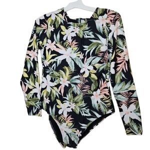 kona sol swimsuit Round-Neck OpenBack LongSleeves Elegant Chic Swim Classiccore